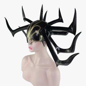 Xcoser Hela Helmet Headwear Cosplay Costume Halloween Black Mask Accessory NWOT